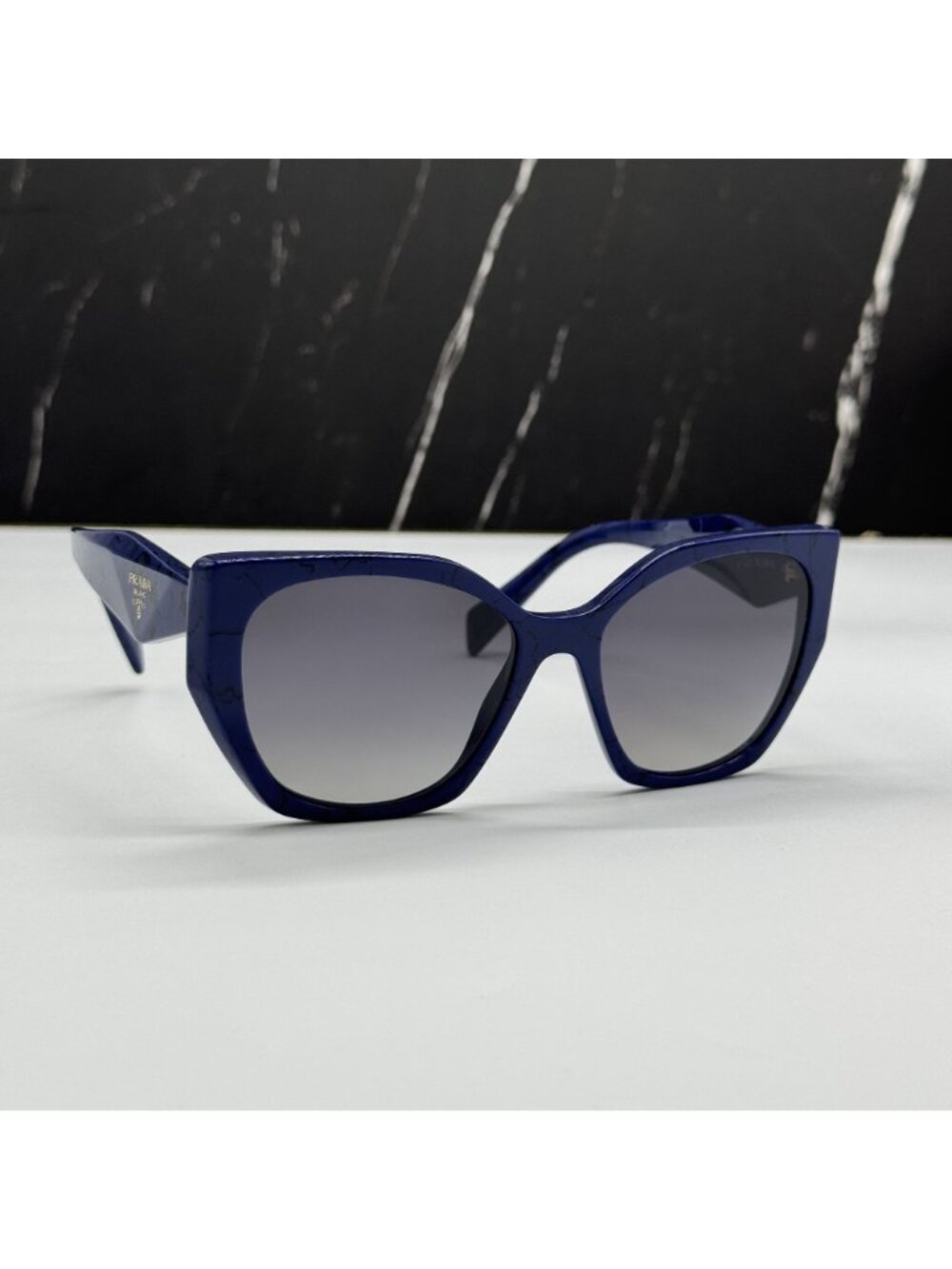 NEW PRADA PR19ZS 18D5W1 SUNGLASSES PR 19ZS 18D5W1 BLUE WOMEN OVERSIZED SPR 19Z - Picture 5 of 11